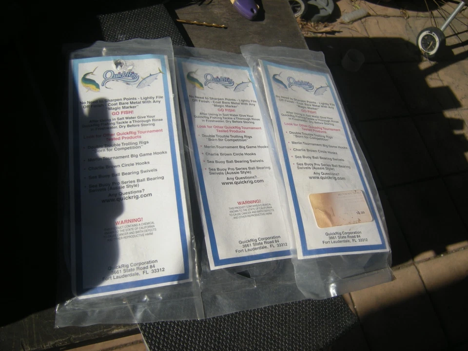 Tres plataformas de gancho tándem 12/0 - pesca de caza mayor de arrastre en alta mar - atún marlín Foto 3 de 4