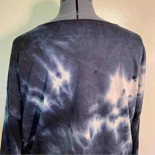 Jenni Intimates Women’s Size XXL Cropped Sweatshirt Sleep Top Navy White Tie Dye - Picture 8 of 10