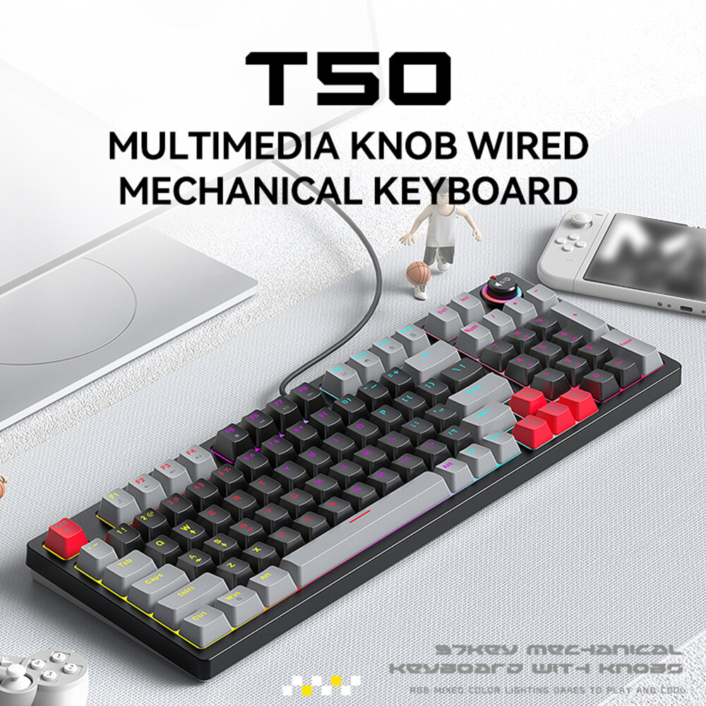 T50 Mechanical Gaming Keyboard with 96+1 Keys Wired High-Performance N2O7 Switches for Precision and Durability