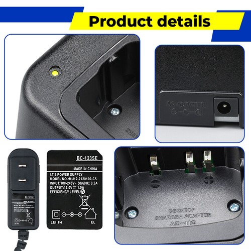 10PC BC-119N AD-110 Ładowarka biurkowa do radia ICOM IC-F70DS IC-F80 Walkie Talkie - Zdjęcie 5 z 12