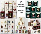 Hallmark Keepsake Lot of 57 Ornaments 1995 to 2016 See List Photos of Actual