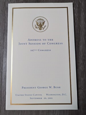 George W Bush White House Issue Address Joint Session Of Congress 9-11 Attacks