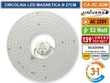 CIRCOLINA MAGNETICA LED PIASTRA DISCO T9 G10Q 53W Ø27CM COLORE LUCE SELEZIONABIL