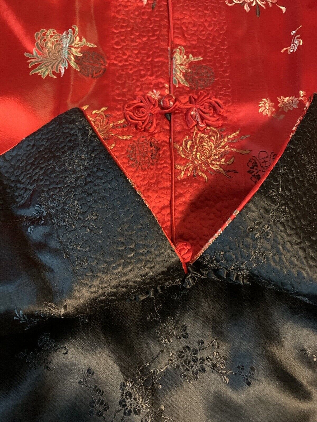 Vintage Asian Silk Jacket Womens Medium Reversibl… - image 9