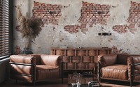 Fototapete Vlies Stein Mauer Putz Optik Shabby Beige Rot 39256-1 (5,79€/1Qm)