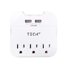 Multi Plug Wall Outlet Surge Protector with USB Ports - 3 Outlet Ex... Fast Ship