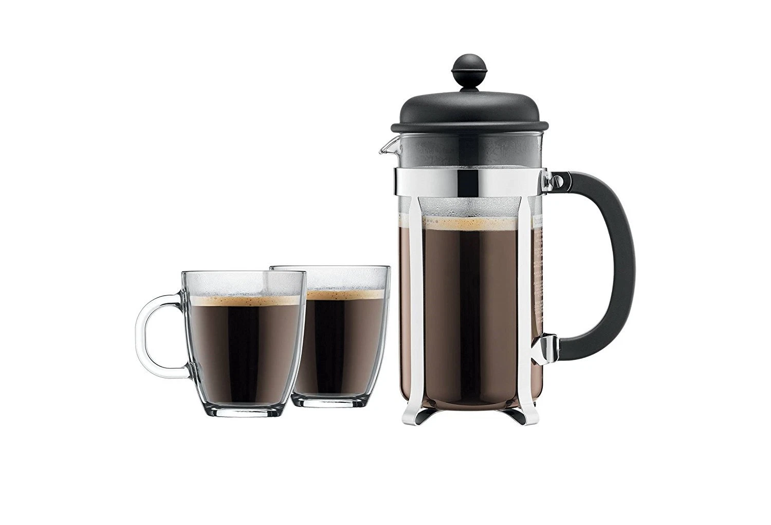 Bodum - Caffettiera French Press Coffee Maker, 8 Cup with 2 Glass Mugs