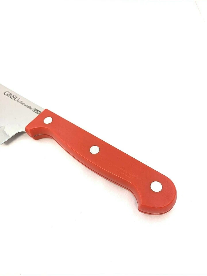 Cuchillo GINSU Kiso 7" Santoku rojo apto para lavavajillas hoja de acero inoxidable  Foto 3 de 4