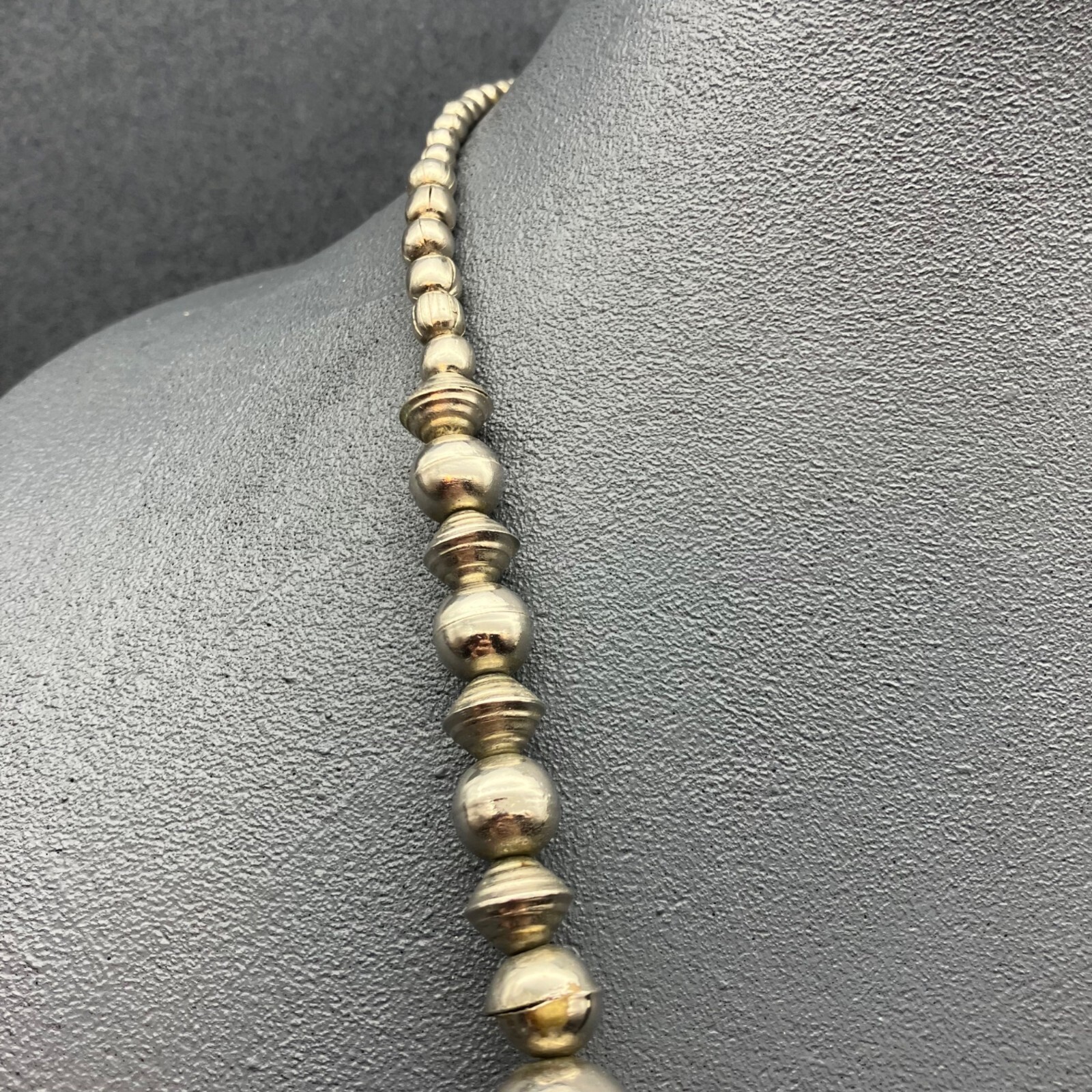 Statement Necklace Chunky Silver Black Multistran… - image 2