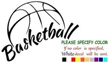 Basketball Ball Basket Adhesive Vinyl Decal Sticker Car Truck Window Bumper 7"