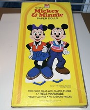 Vtg 1982 Walt Disney Mickey and Minnie Mouse Paper Dolls Made in USA