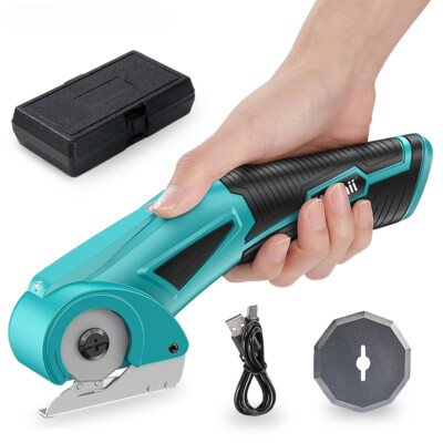 USB Electric Scissors Rechargeable Leather Cutting Tool Cloth