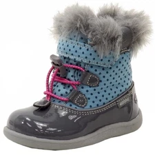 See Kai Run Toddler Girl's Abby Waterproof Blue/Grey Winter Boots Shoes Sz: 4T