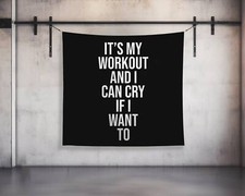Custom Gym Tapestry Home Gym Flag - Motivational Quote Wall Art