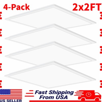 4 Pack 2X2FT LED Recessed Panel Light 45W 5400LM Flat Drop Ceiling Troffer Light