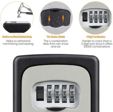 Key Lock Box Combination Wall Non Metal 4 Digit Security Storage Case Organizer
