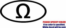 OMEGA OVAL Graphic Die Cut decal sticker Car Truck Boat Window Bumper Wall 7"