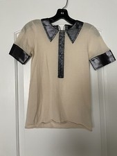 Marc Jacobs Cashete Blend Thin Creme Short Sleeve Top XS