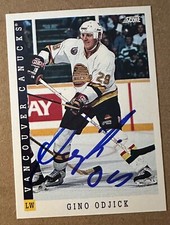 GINO ODJICK SIGNED  CARD 1993-94  SCORE AUTOGRAPHED CARD