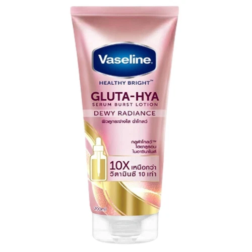 Cream Body Lotion Vaseline Serum Gluta Hya Dewy Radiance Healthy Bright 300 ml.