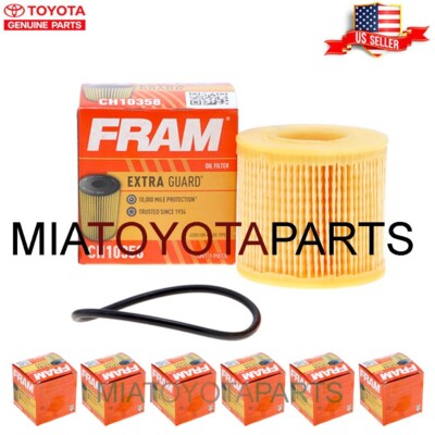 6 Fram Engine Oil Filter CH10358 Extra Guard 10,000 Mile Protection Toyota Lexus