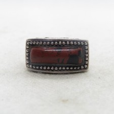 NF Thailand Sterling Silver 925 Brown Stone Ring Size 5.75 K4935