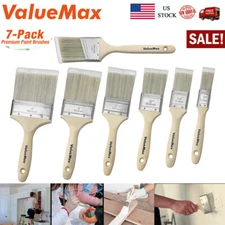 ValueMax Utility Paint Brushes Set 7-Pack Includes Flat/ Angled Paint Brushes US