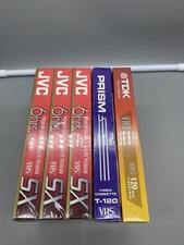  SEALED Lot of 5 Maxell - TDK-TDK-Prizm- Blank VHS 6 Hour T-120 NEW