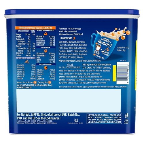 Bebida Horlicks Salud y Nutrición - Pack Recarga 2Kg (Malta Clásica) - Imagen 4 de 4