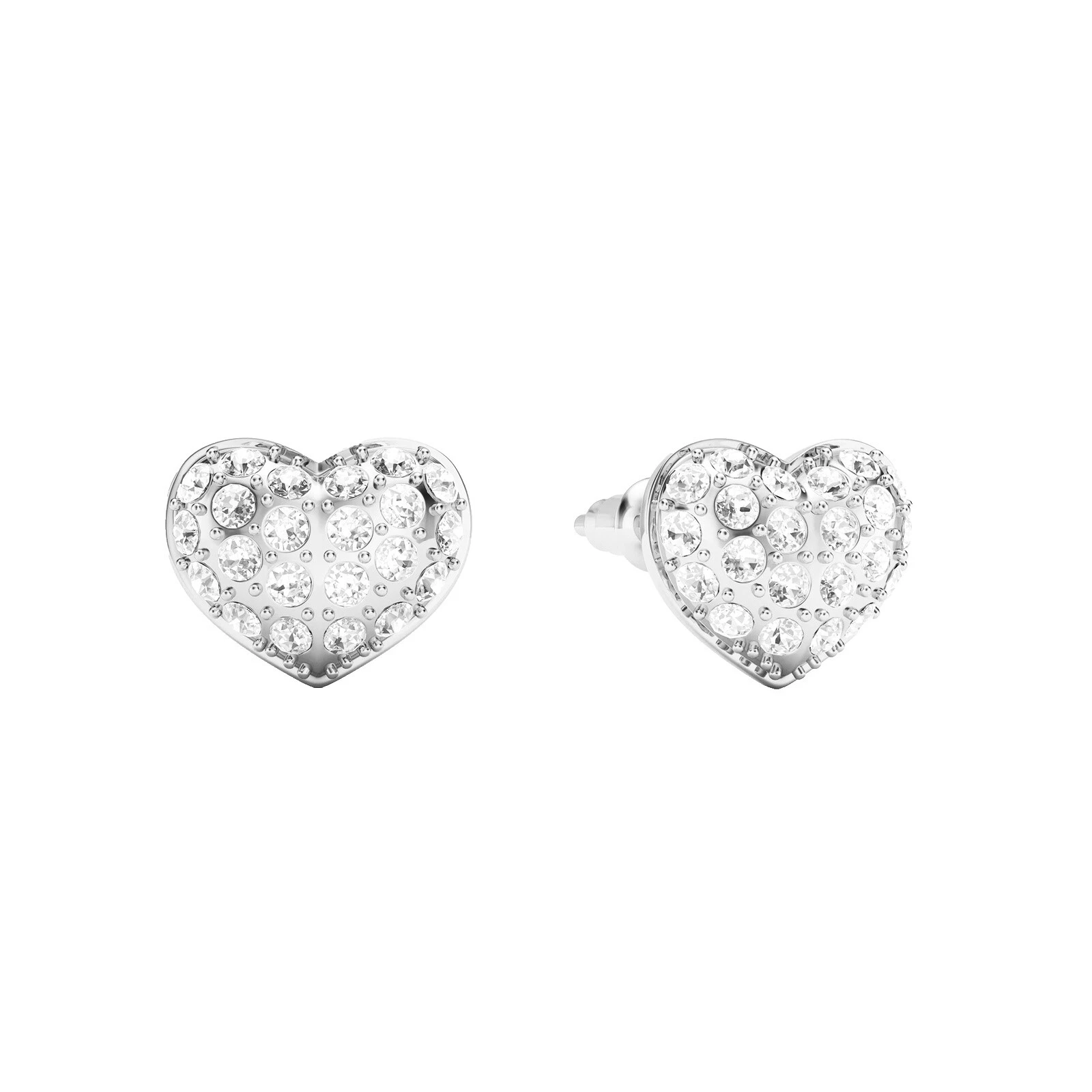 Cristal Folheado a Ródio Stud Brincos