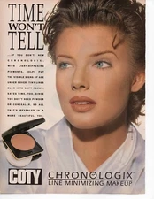 Coty Chronologix Foundation Makeup Vintage Print Ad Glamour March 1993