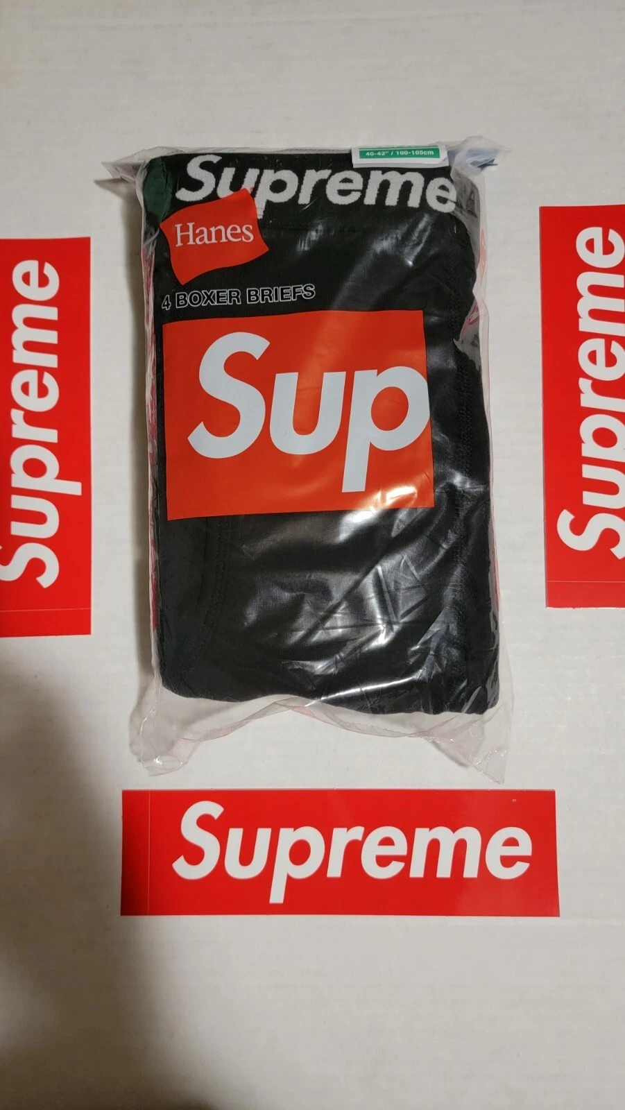 Supreme Boxer Slips (4 boxers) noir homme XL.