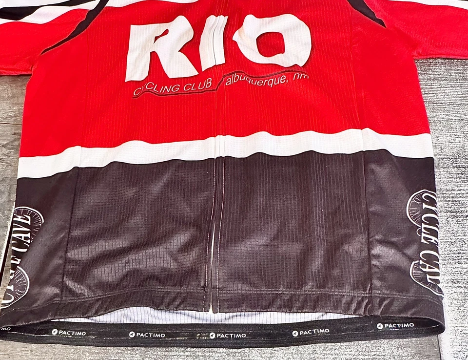 Camiseta Pactimo Para Hombre Mediana Blanca Roja Negra Rio Ciclismo Alburquerque Foto 3 de 4