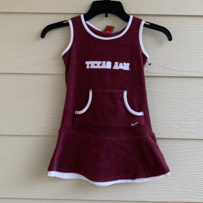 Nike Toddler Girl's Sz 4T Texas A&M 2-Piece Tech Fleece Dress Set Burgundy Lined