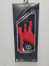 Zero Friction Performance Glove Men's Red "New" LEFT UNIVERSAL ONE SIZE