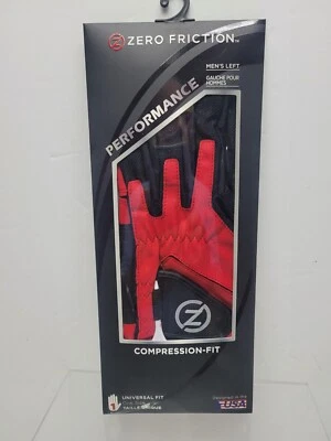 Zero Friction Performance Glove Men's Red "New" LEFT UNIVERSAL ONE SIZE