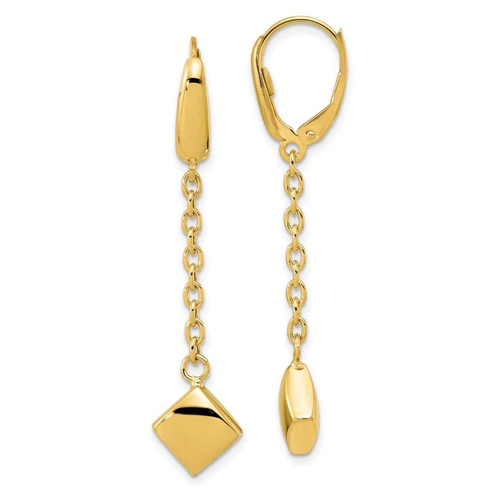 14k gold leverback earrings deals