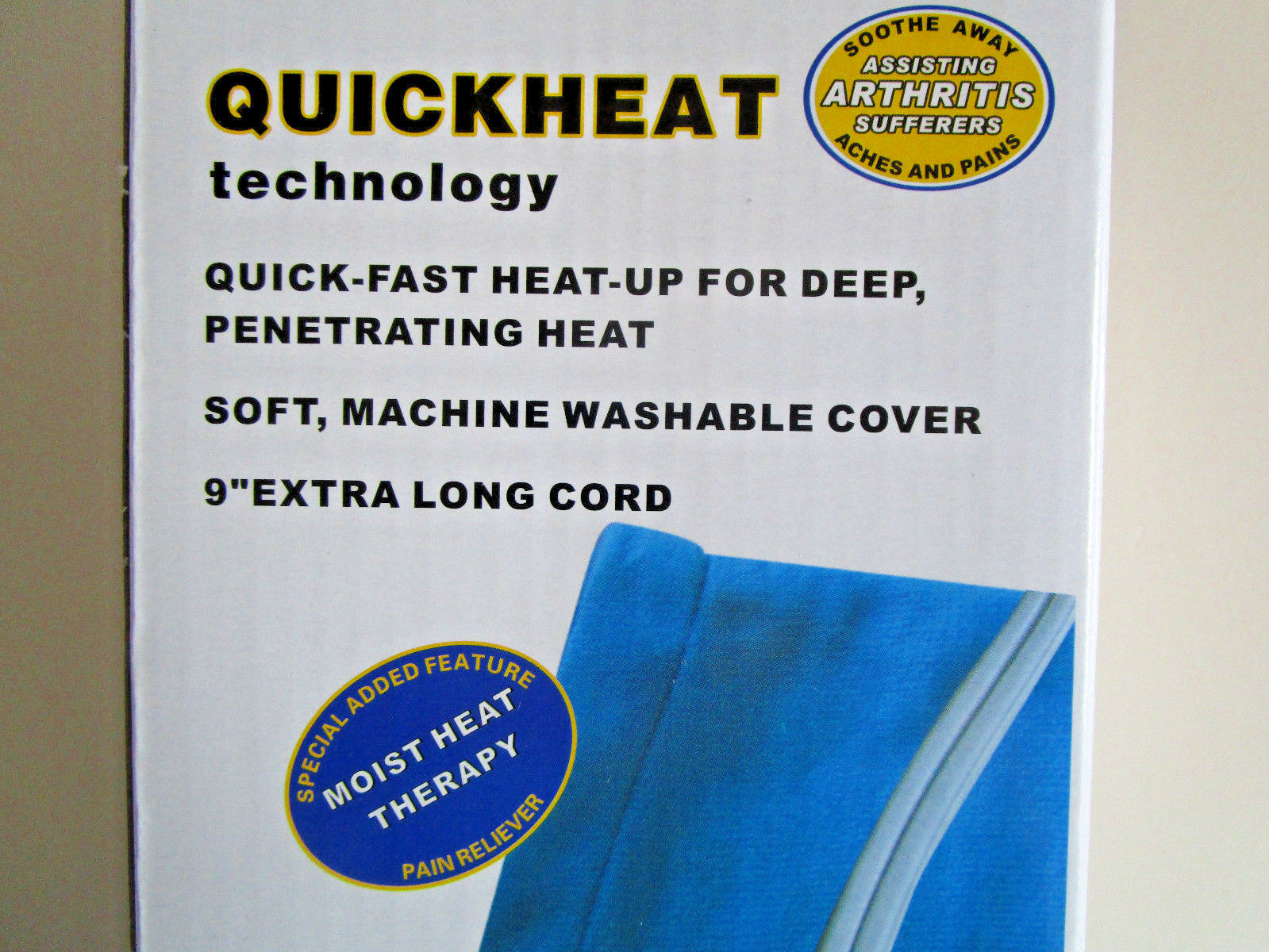 12x16 Moist Or Dry Heat 9' Cord Arthritis, Cramps, Muscle Ba