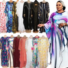 African Dashiki Dubai Abaya Muslim Women Maxi Dress Moroccan Kaftan Party Gown