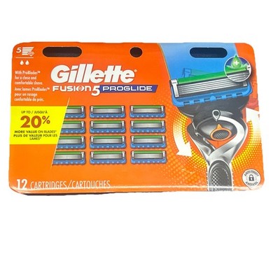 Gillette Fusion5 ProGlide Mens Razor Blade Refills 12 Cartridges