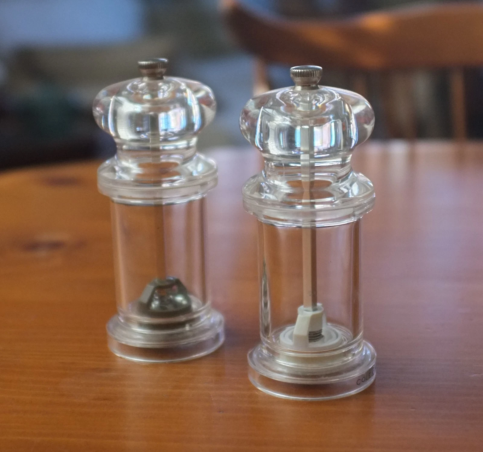 COLE & MASON 505 Salt and Pepper Grinder Set - Clear Acrylic Mills