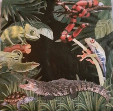 2 individual Paper Decoupage NAPKINS - TROPICAL AMPHIBIEN ANIMALS SNAKE FROG GAT