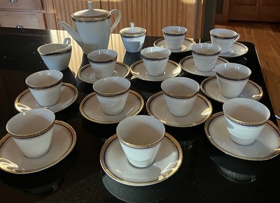 Rare Bavarian Winterling Gold Sapphire Kirchenlemitz Tea Set Service For 12