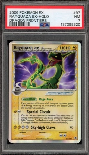 Pokemon Rayquaza ex EX Dragon Frontiers Holo Ultra Rare #97 PSA 7
