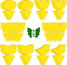 Yellow Sticky Traps for Gnats: 60X Sticky Fly Traps for Indoors – Gnat Traps for