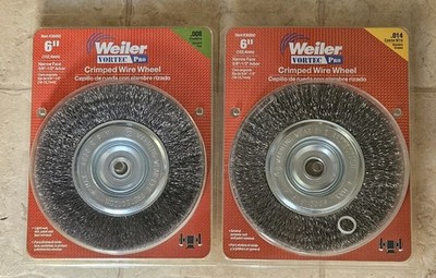 Lot of Two 6'' Weiler Vortec Pro Wire Wheels- 36000/36002 - Coarse and Fine Wire