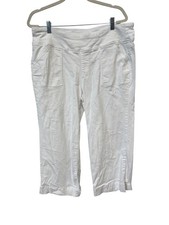 Belle by Kim Gravel Reg TripleLuxe Twill Wide Leg Cropped Pants Size 18W White