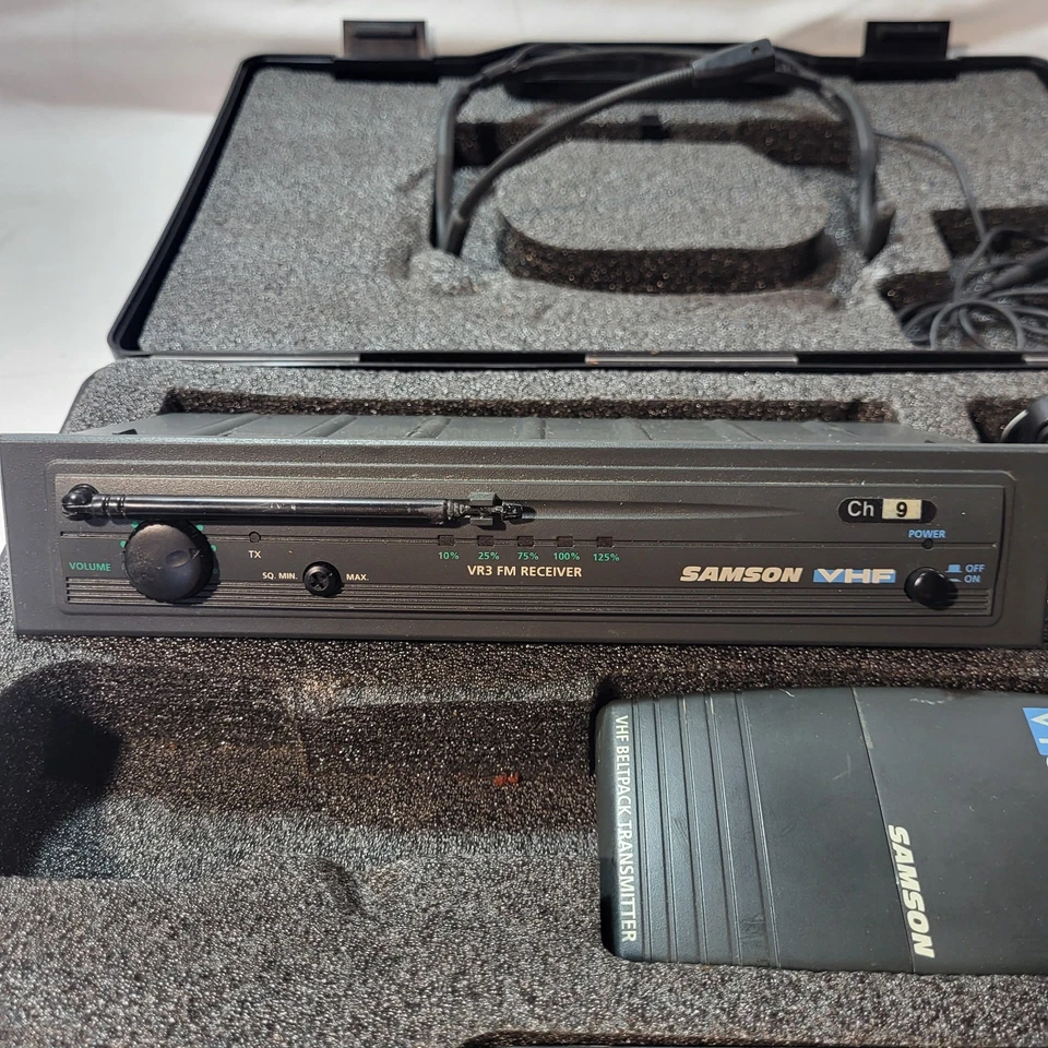 Lote Samson VR3 Receptor VT3L Transmisor S1 Micrófono QV Inalámbrico Cables VHF Foto 2 de 4