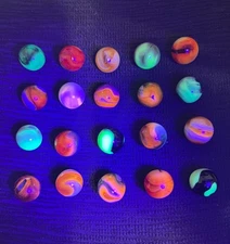 Lot of 20 Vintage 1990’s JABO Classic Marble Swirls ALL FLUORESCENTS Beautiful