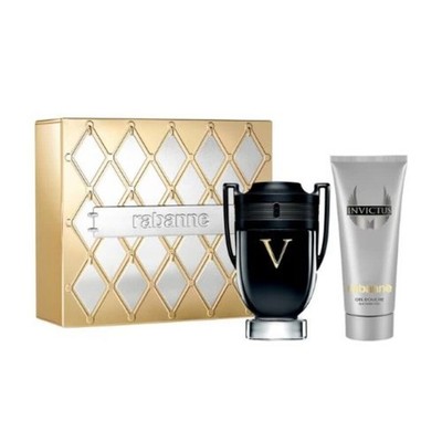 PACO RABANNE INVICTUS VICTORY 2 PC GIFT SET FOR MEN - 3.4 OZ EDP + 3.4 OZ S. G.